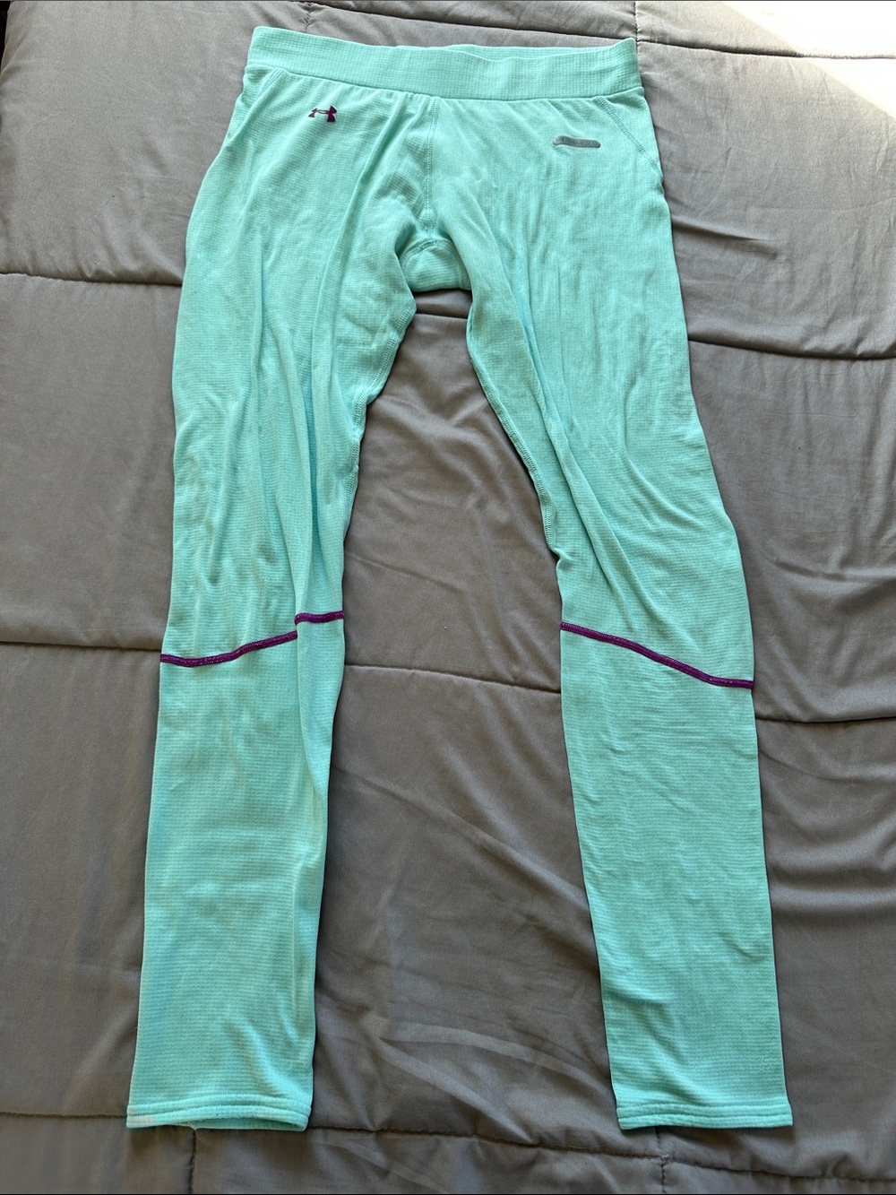 Under Armour 2.0 Base Layer Leggings with Purple Accents